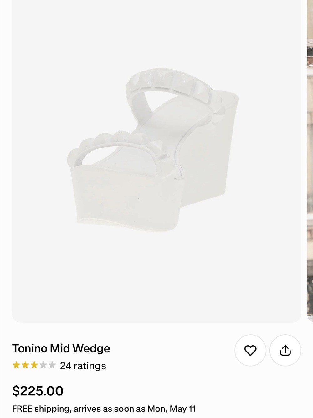White Studded Patent Wedge Slide Sandals - Women's - Picture 7 of 9
